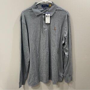 Polo Ralph Lauren Gray Polo Shirt Classic Style Long Sleeve